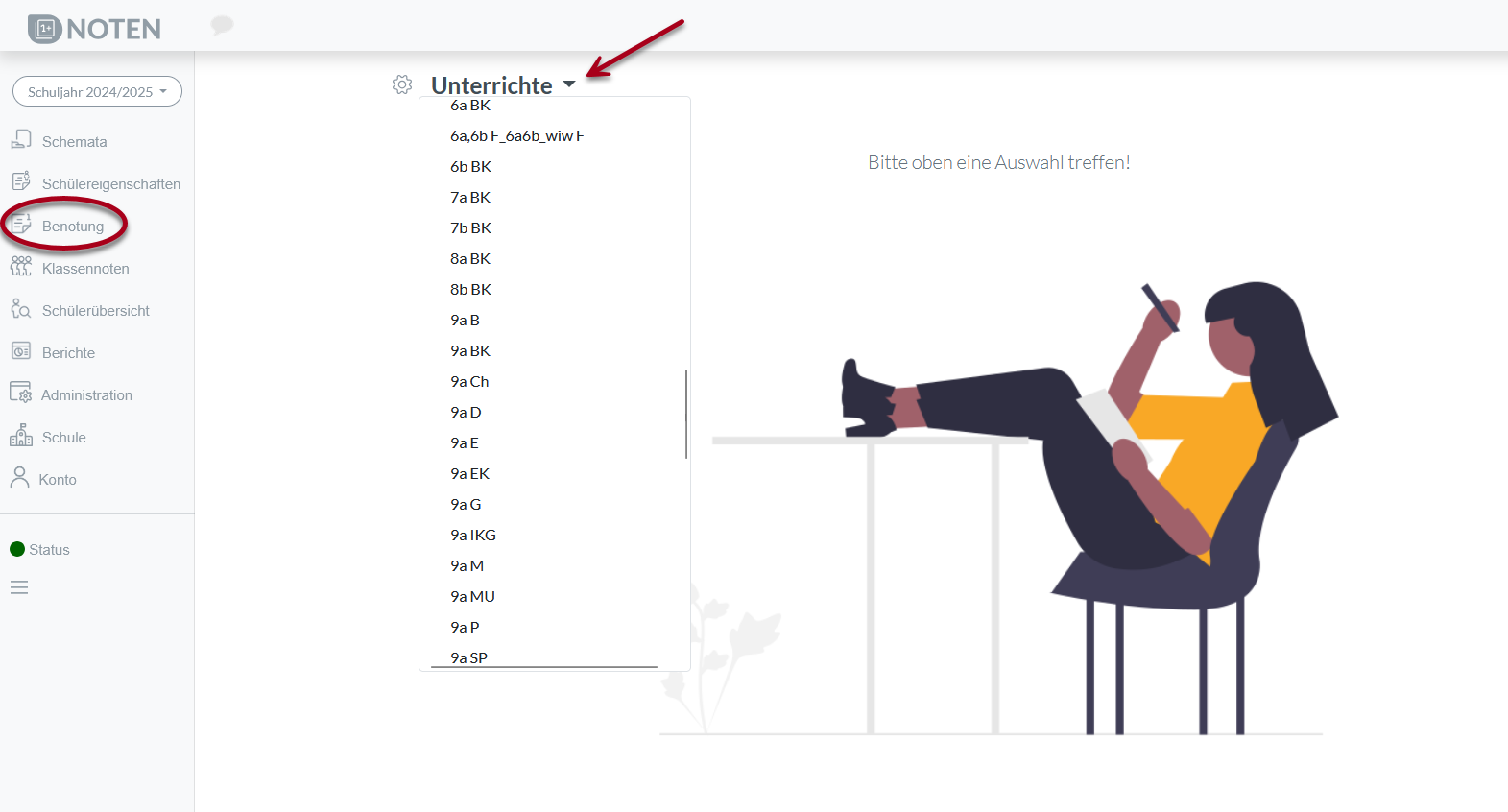 Bentotung_Unterrichte auswählen.png